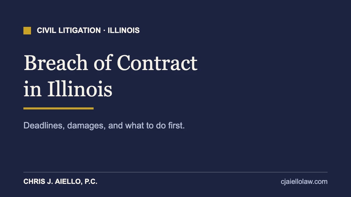 Breach of contract Illinois guide: deadlines, damages, and first steps